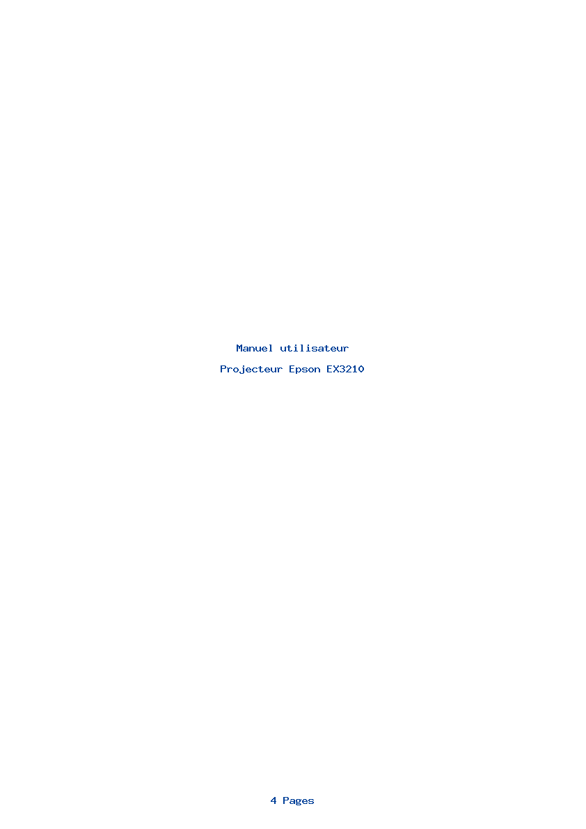 Page 1 de la notice Manuel utilisateur Epson EX3210