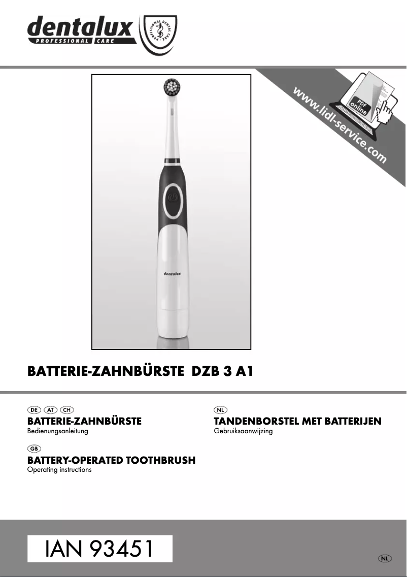 Page 1 de la notice Manuel utilisateur Dentalux DZB 3 A1