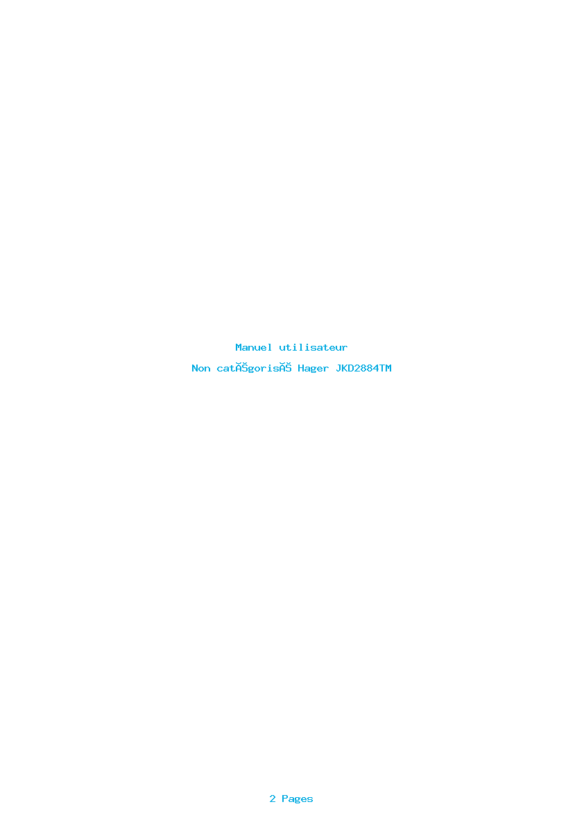 Image de la première page du manuel de l'appareil JKD2884TM