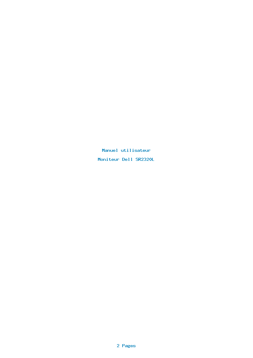 Page 1 de la notice Manuel utilisateur Dell SR2320L