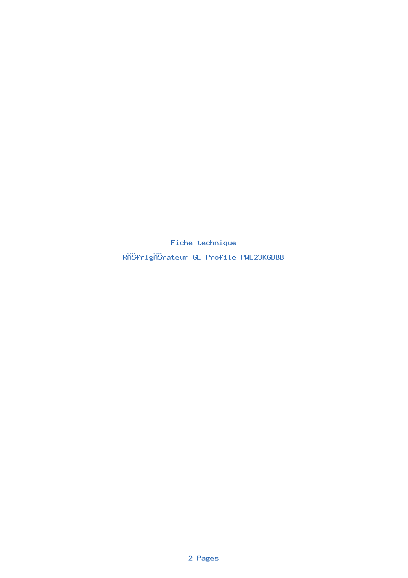Image de la première page du manuel de l'appareil Profile PWE23KGDBB
