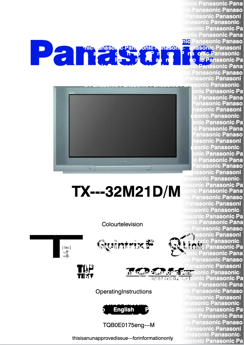 Page 1 de la notice Manuel utilisateur Panasonic TX-32M21DM
