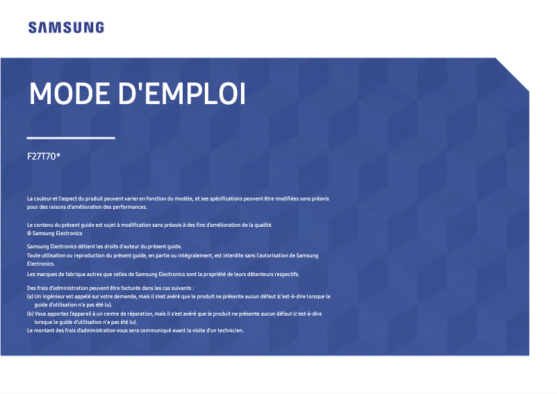 Página 1 del manual Manual de usuario Samsung F27T700QQM