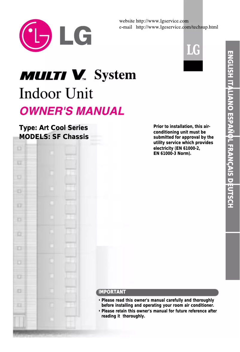 Page 1 de la notice Manuel utilisateur LG ARNU07GSF11