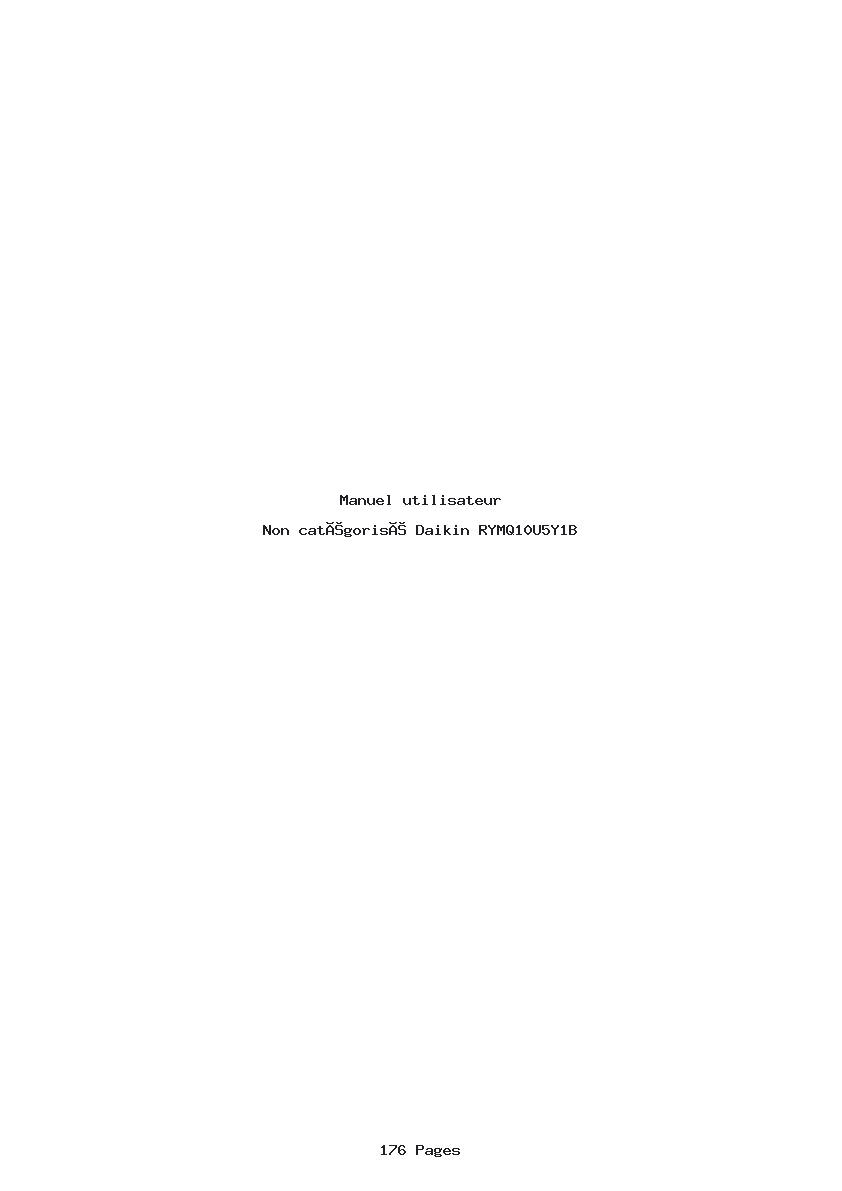 Page 1 de la notice Manuel utilisateur Daikin RYMQ10U5Y1B