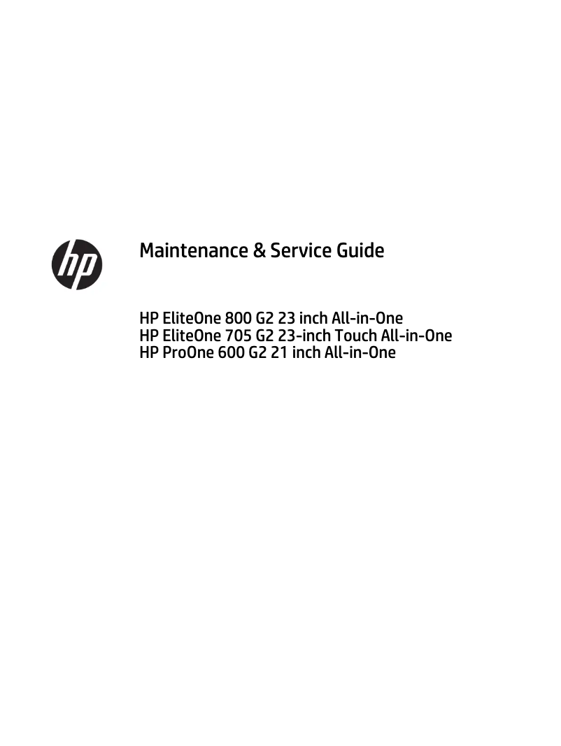 Page 1 de la notice Manuel utilisateur HP EliteOne 800 G2 Touch