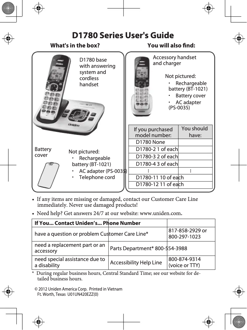 Imagen de la primera página del manual del dispositivo D1780-4