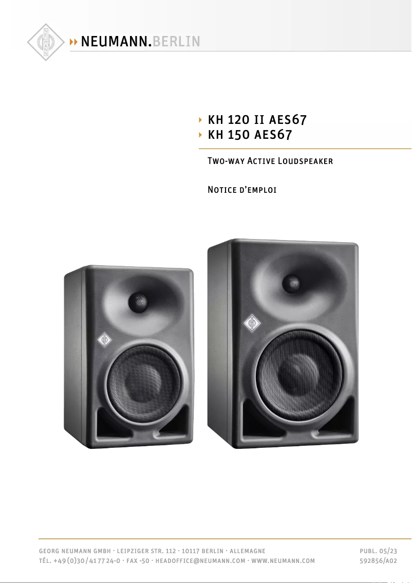 Page 1 de la notice Manuel utilisateur Neumann TLM 107