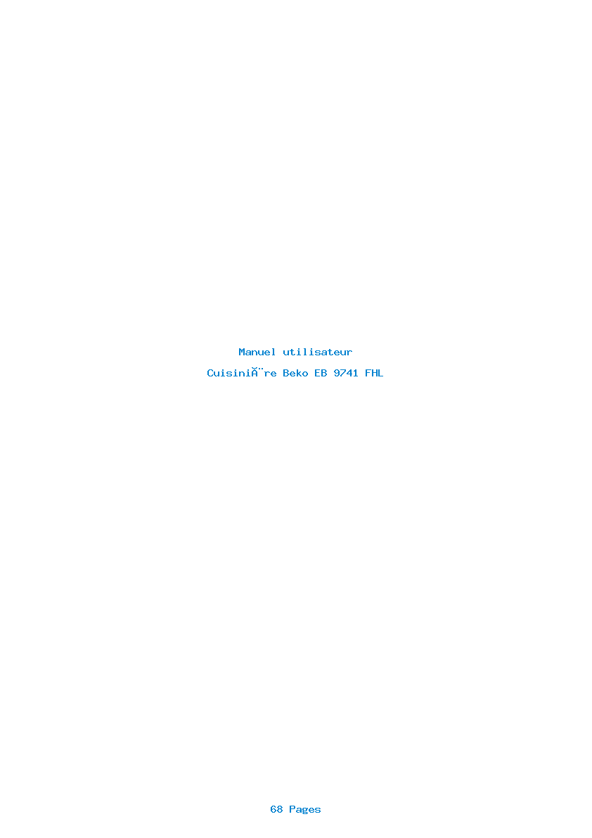 Page 1 de la notice Manuel utilisateur Beko EB 9741 FHL