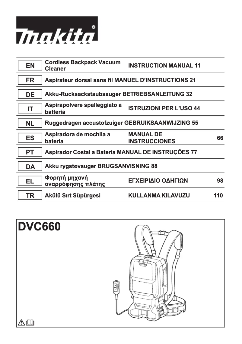 Page 1 of the manual User Manual Makita DVC660Z