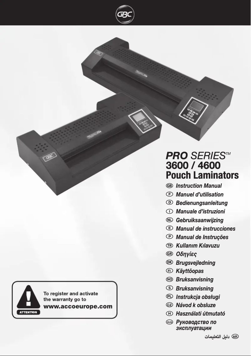 Page 1 de la notice Manuel utilisateur GBC Proseries 3600