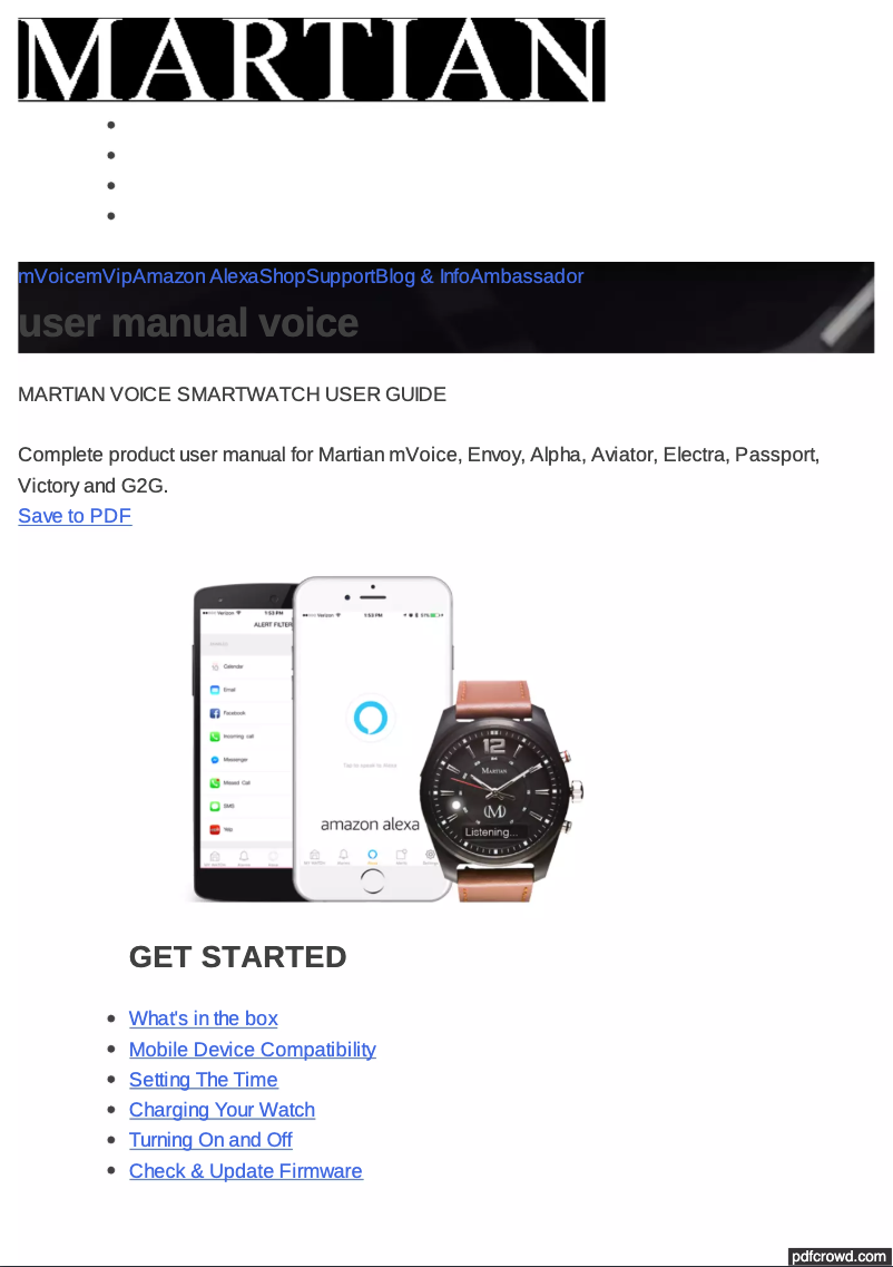 Page 1 de la notice Manuel utilisateur Martian Envoy G10
