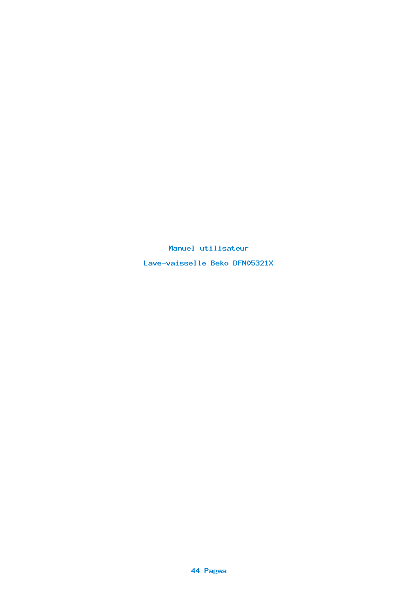 Page 1 de la notice Manuel utilisateur Beko DFN05321X