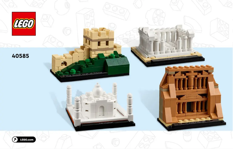 Page 1 de la notice Manuel utilisateur Lego World of Wonders 40585