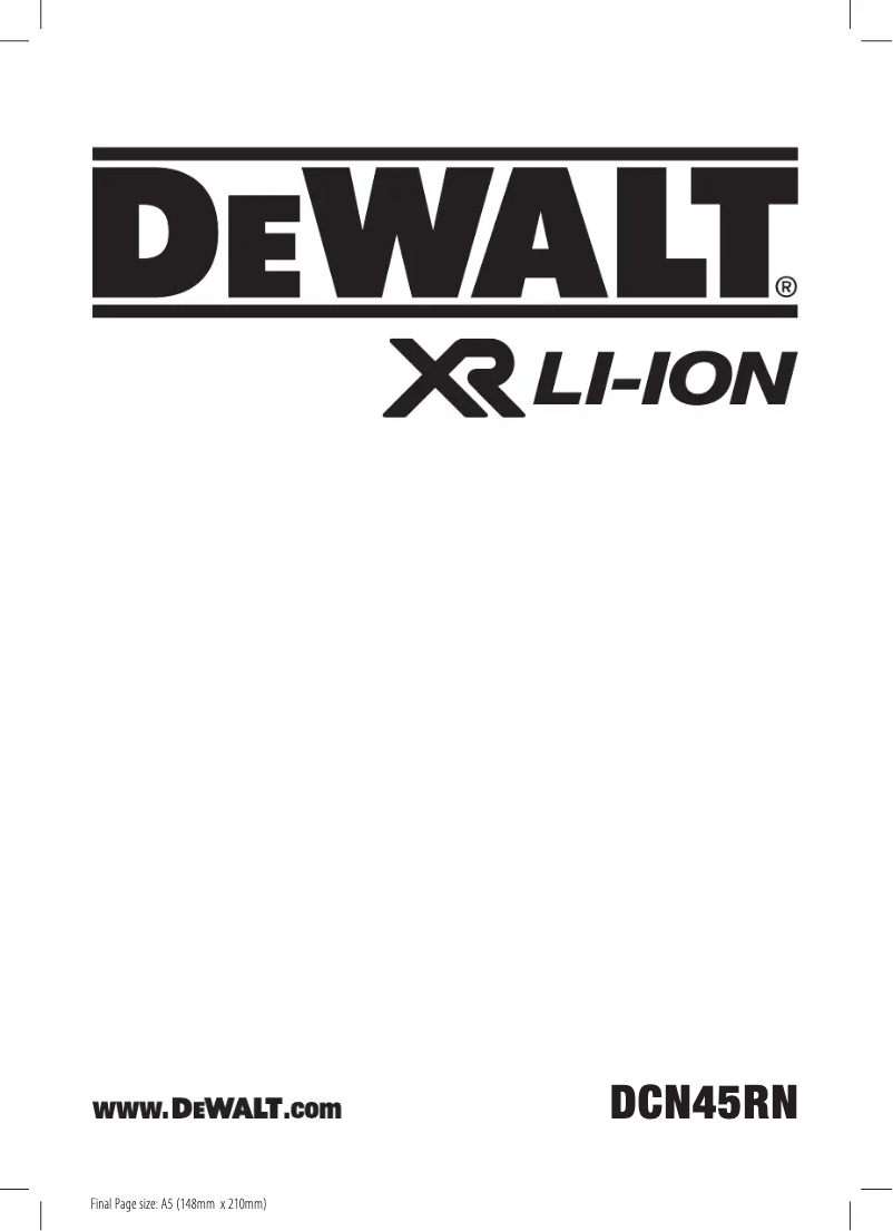 Page 1 de la notice Manuel utilisateur DeWalt DCN45RN