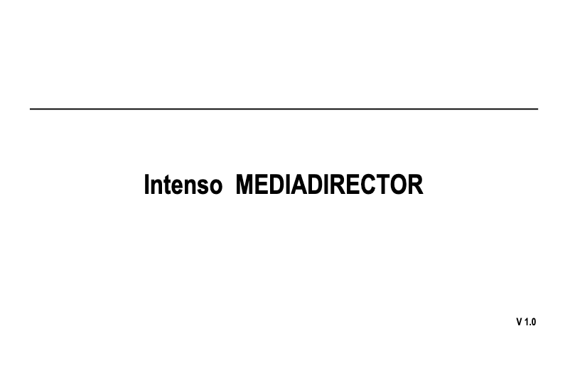 Page 1 de la notice Manuel utilisateur Intenso Media Director