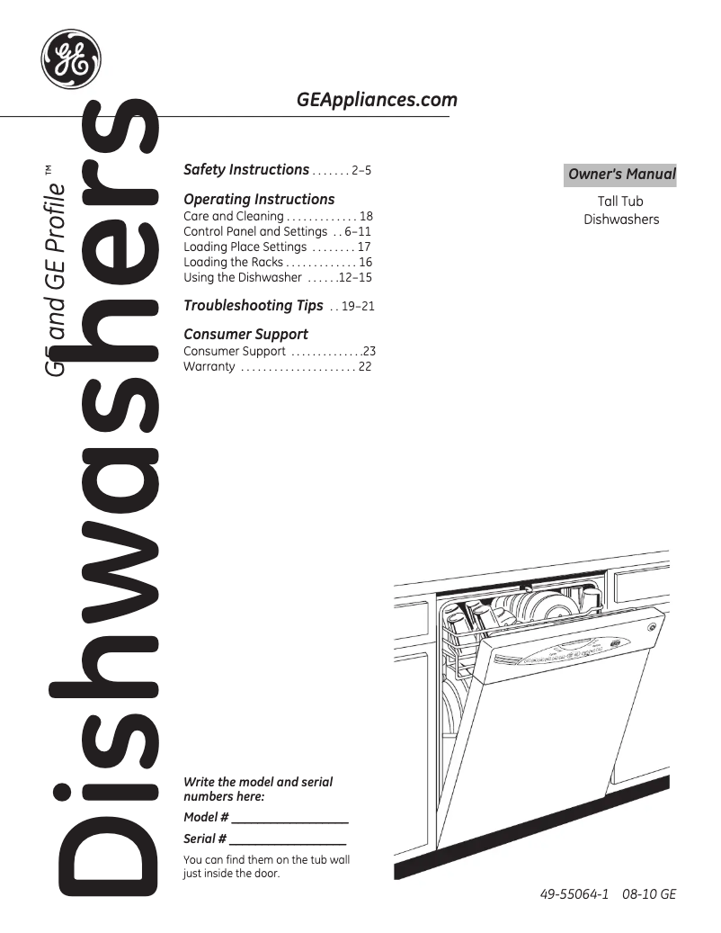 Página 1 del manual Manual de uso y mantenimiento GE GLD3806TWW