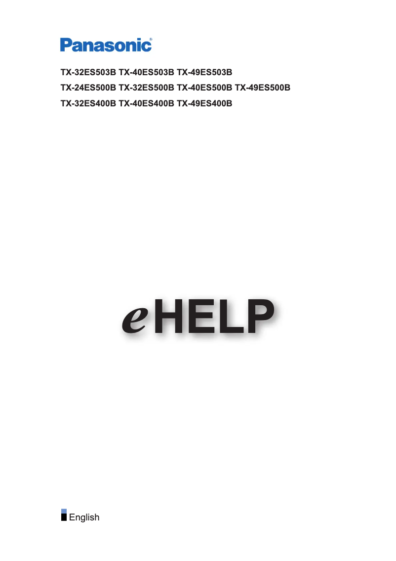 Page 1 de la notice Manuel utilisateur Panasonic TX-40ES503B