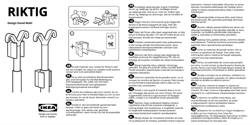Page 1 de la notice Manuel utilisateur Ikea RIKTIG 103.162.97
