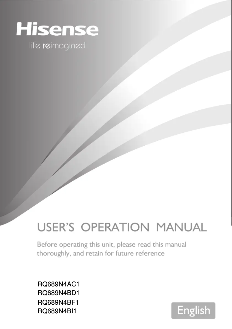 Page 1 de la notice Manuel utilisateur Hisense RQ689N4BD1