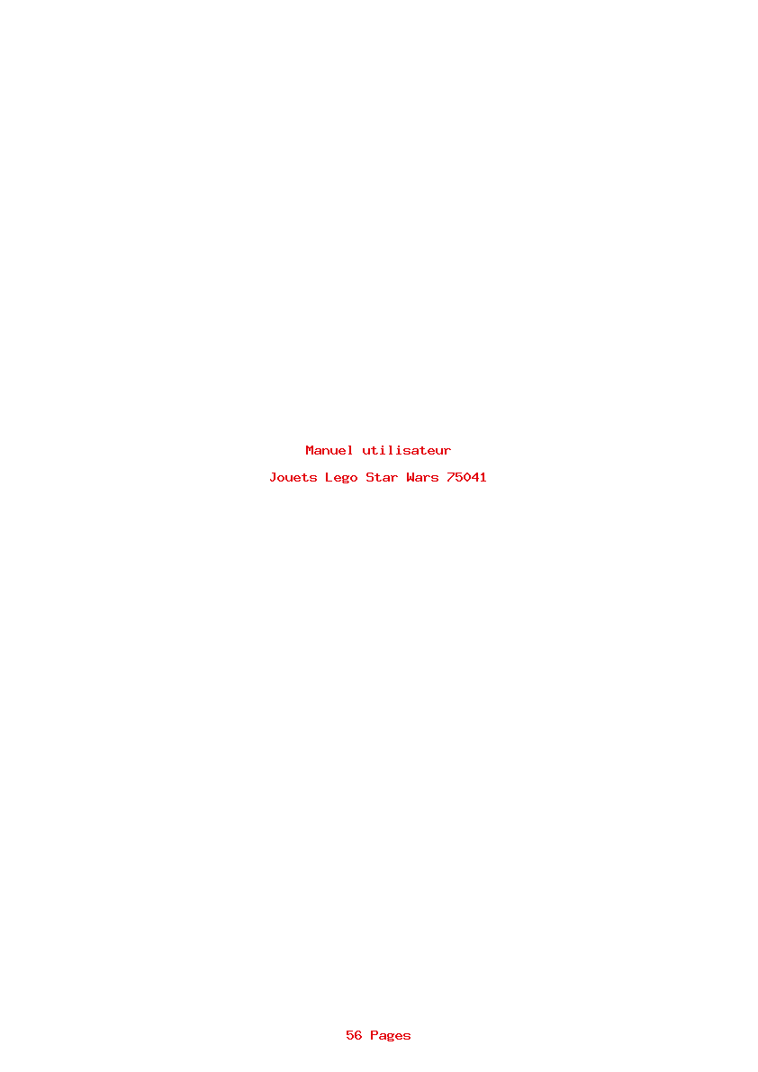 Page 1 de la notice Manuel utilisateur Lego Star Wars 75041