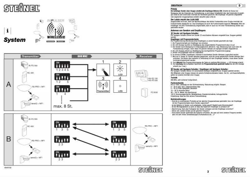 Page 1 de la notice Manuel utilisateur Steinel ST 705114