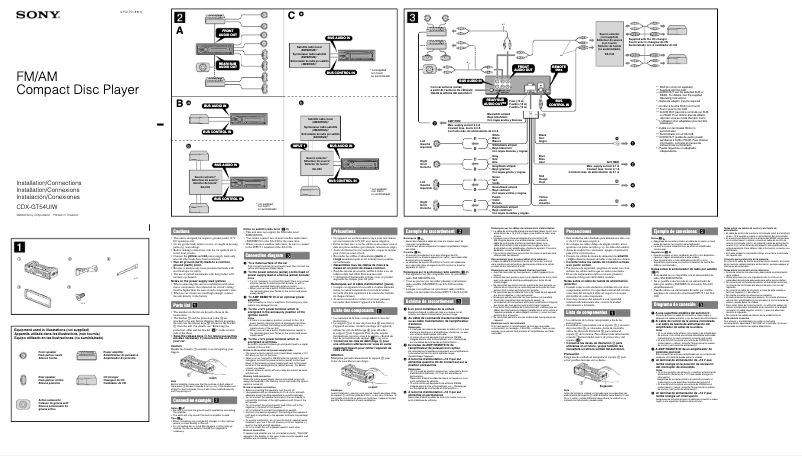 Page 1 de la notice Guide d'installation Sony CDX-GT54UIW