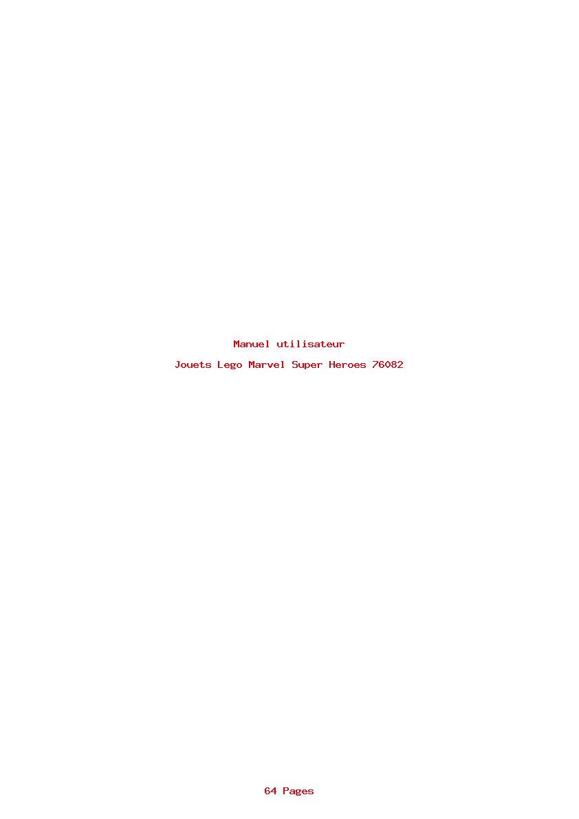 Page 1 de la notice Manuel utilisateur Lego Marvel Super Heroes 76082