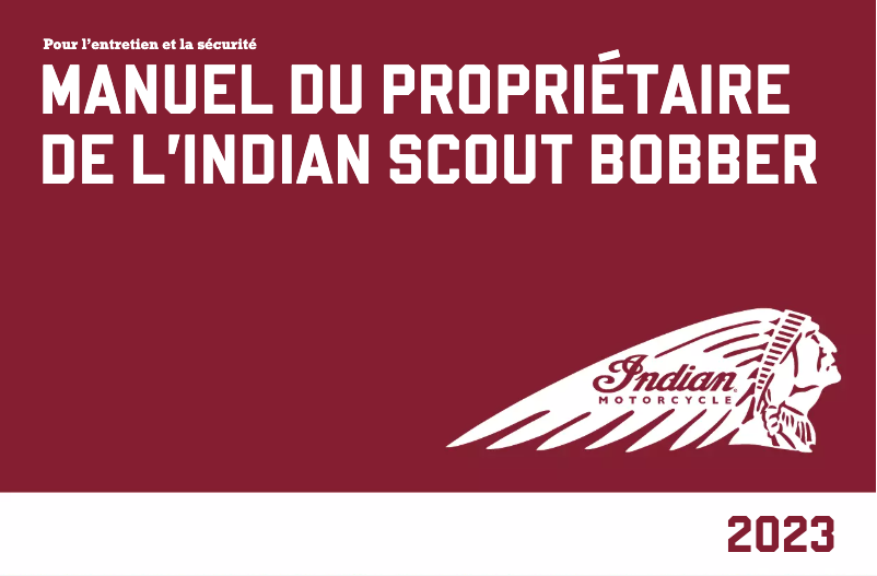 Page 1 de la notice Manuel utilisateur Indian Scout Rogue (2023)