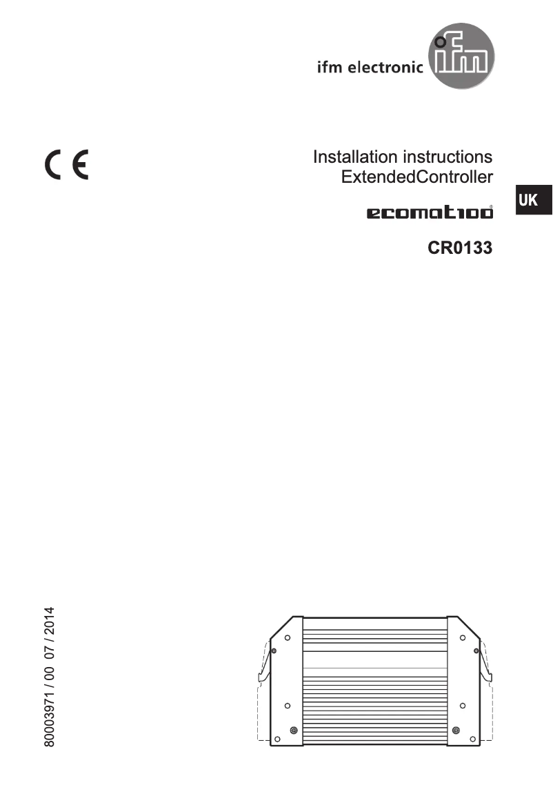 Page 1 de la notice Manuel utilisateur IFM CR0133