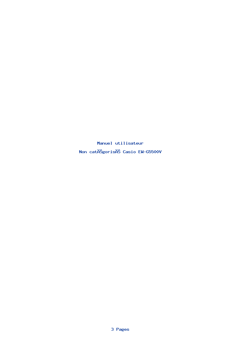 Page 1 de la notice Manuel utilisateur Casio EW-G5500V