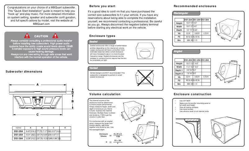 Page 1 de la notice Manuel utilisateur MB Quart Discus DS1-304