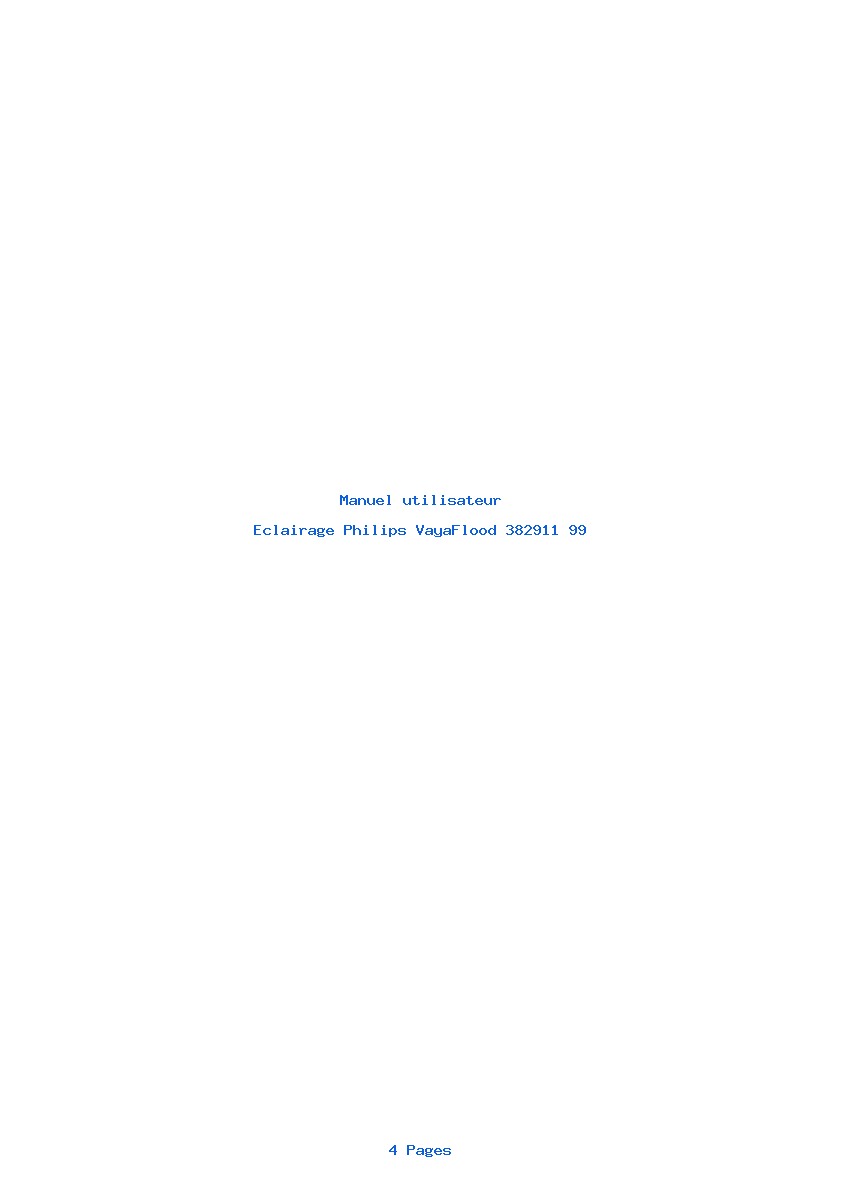 Page 1 de la notice Manuel utilisateur Philips VayaFlood 382911 99
