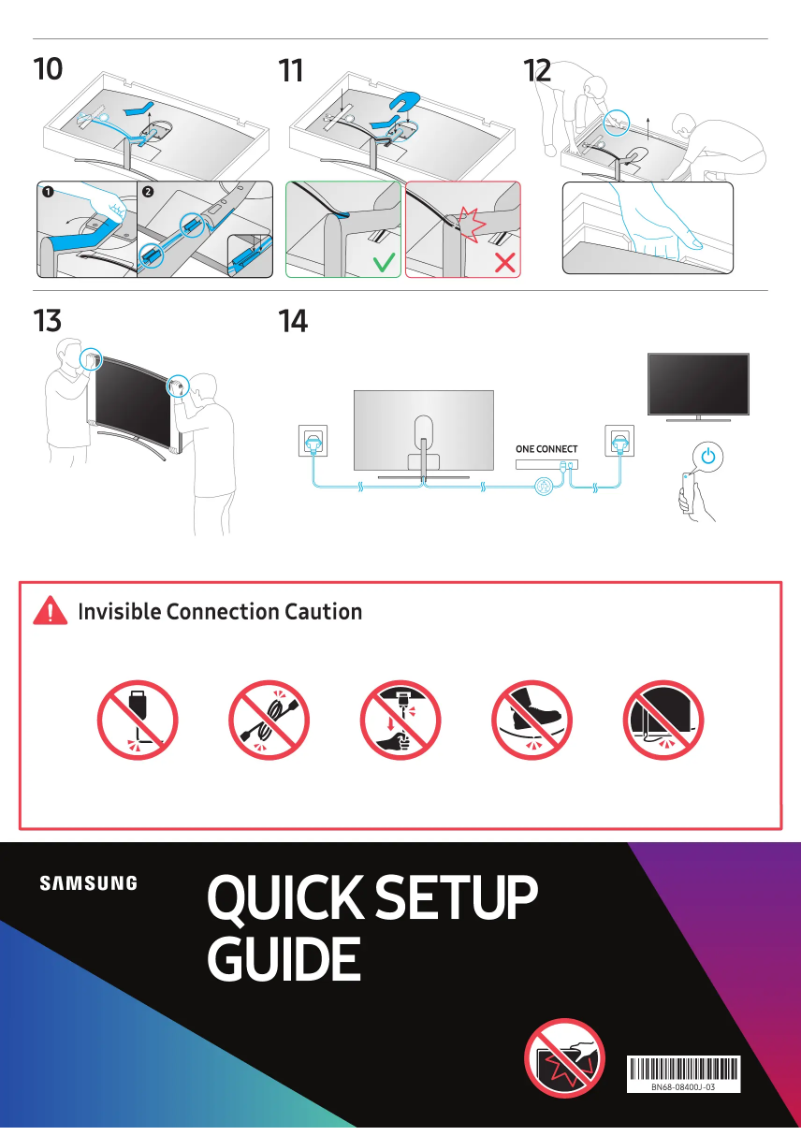 Page 1 de la notice Guide d'installation Samsung QN65Q8CAMFXZA