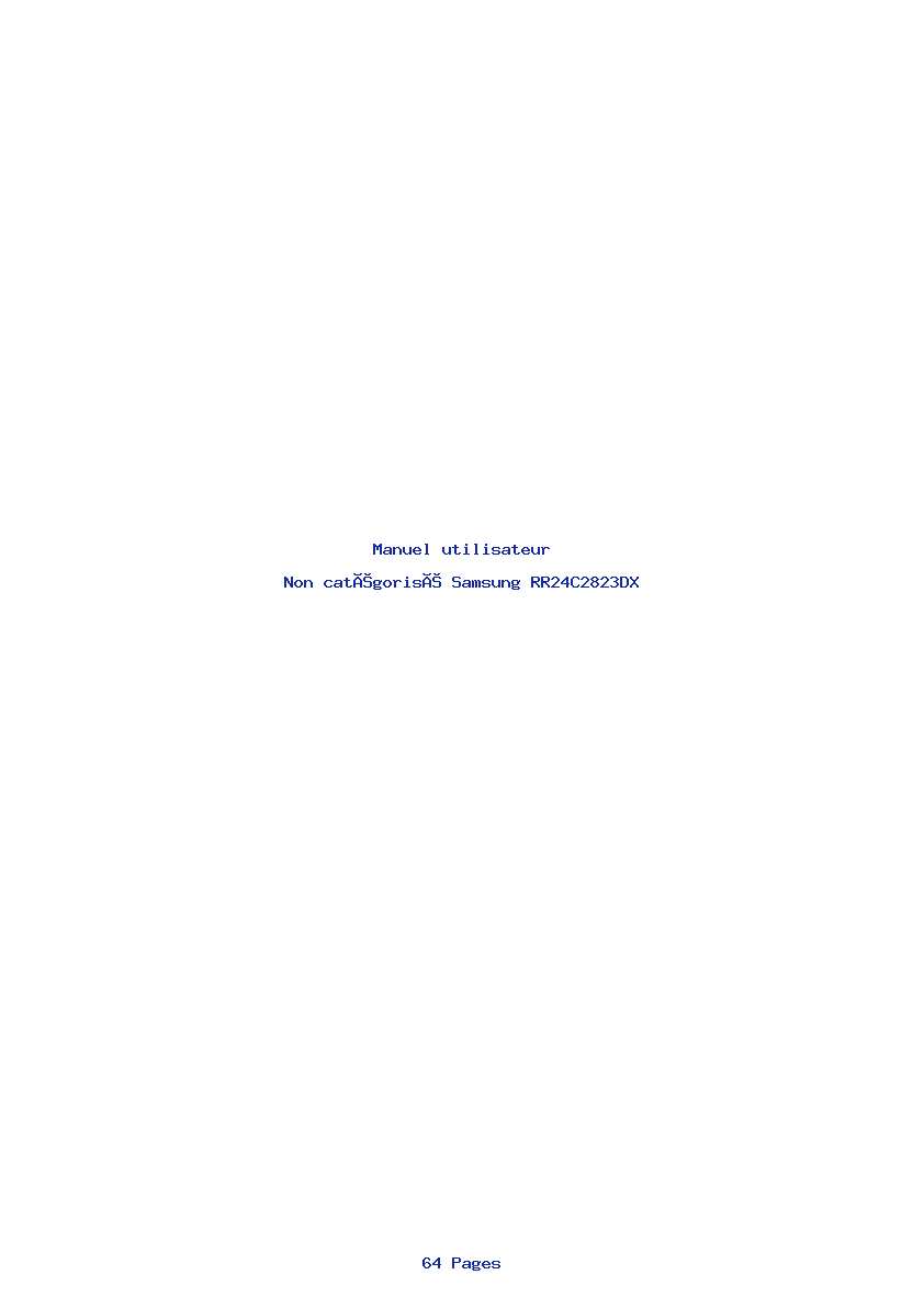 Page 1 de la notice Manuel utilisateur Samsung RR24C2823DX