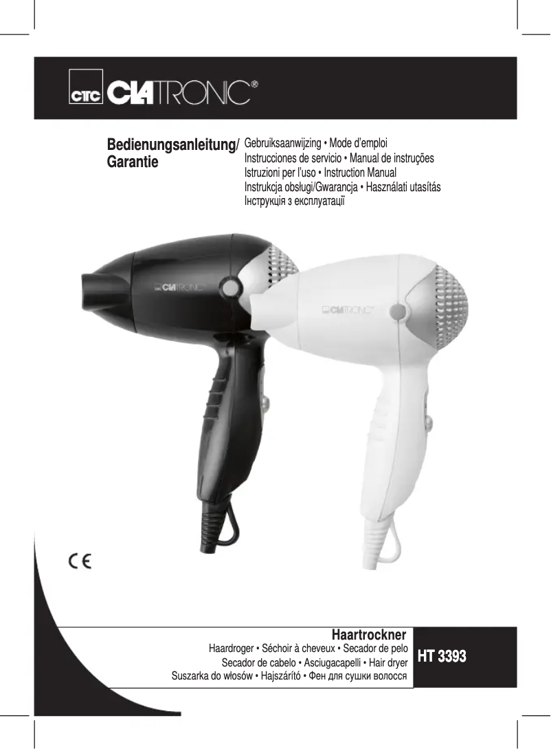 Page 1 de la notice Manuel utilisateur Clatronic HT 3393