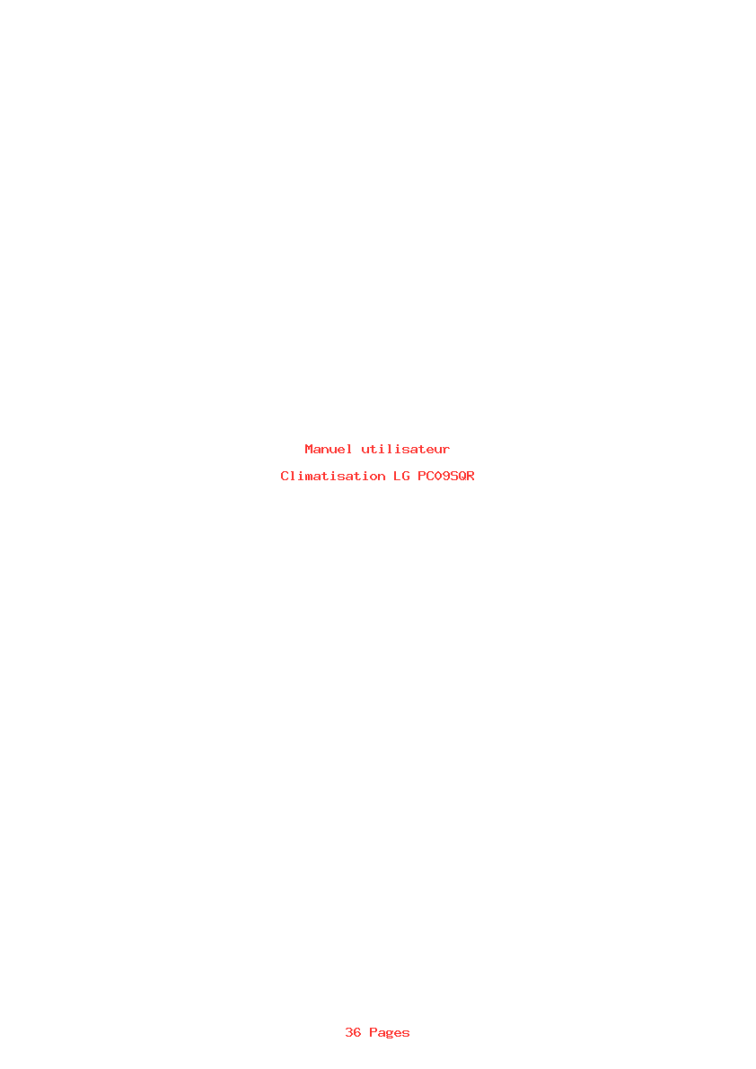 Page 1 de la notice Manuel utilisateur LG PC09SQR