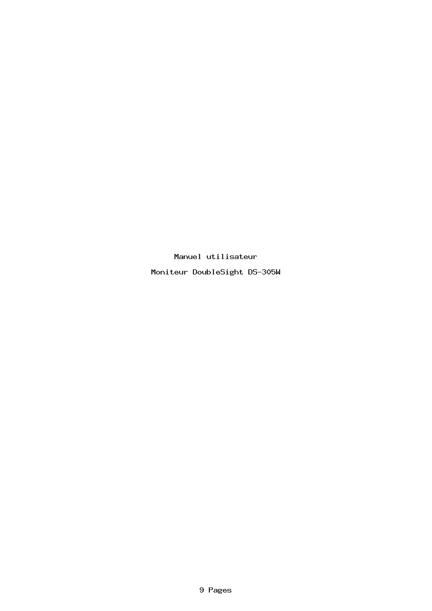 Page 1 de la notice Manuel utilisateur DoubleSight DS-305W