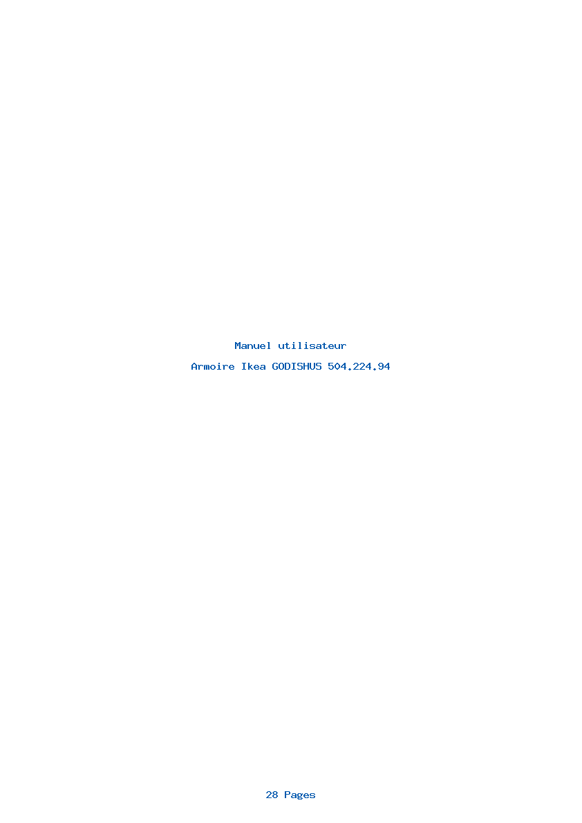 Page 1 de la notice Manuel utilisateur Ikea GODISHUS 504.224.94