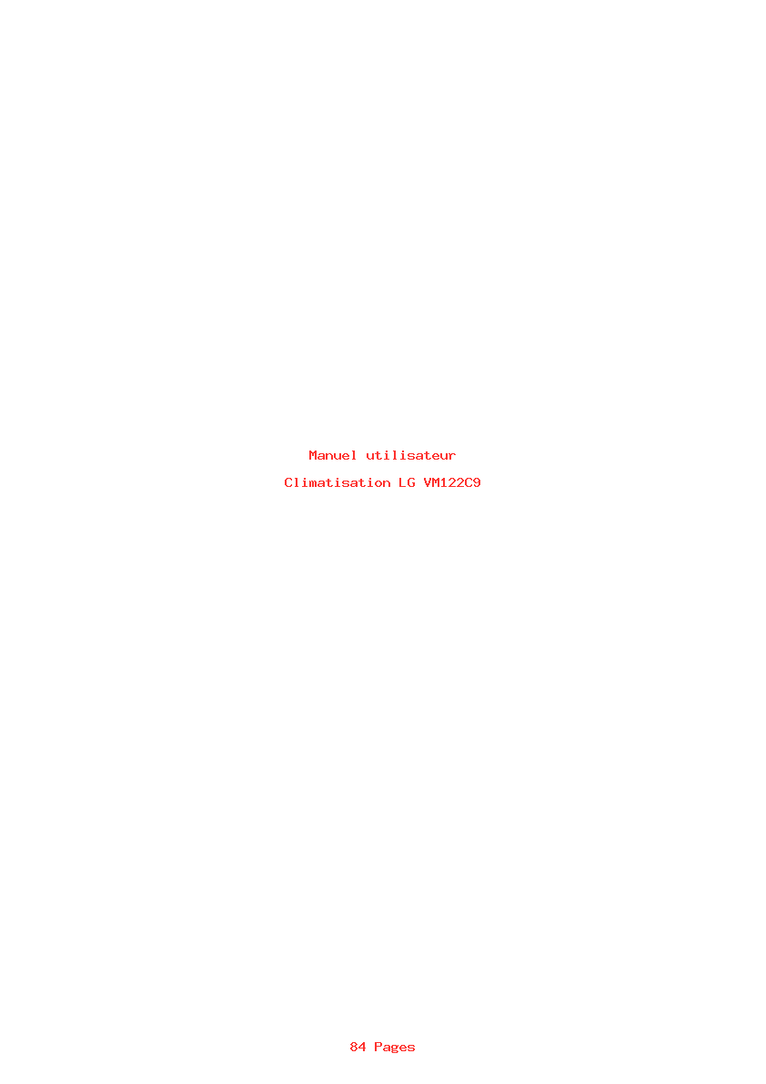 Page 1 de la notice Manuel utilisateur LG VM122C9