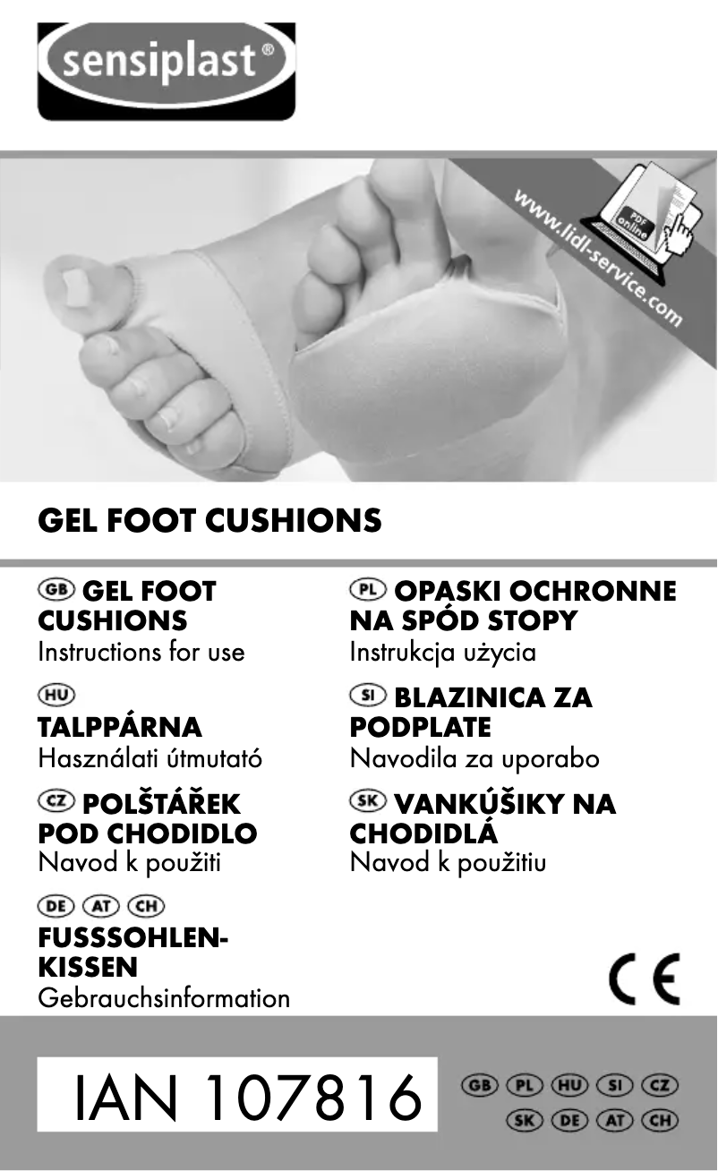 Page 1 de la notice Manuel utilisateur Sensiplast IAN 64472