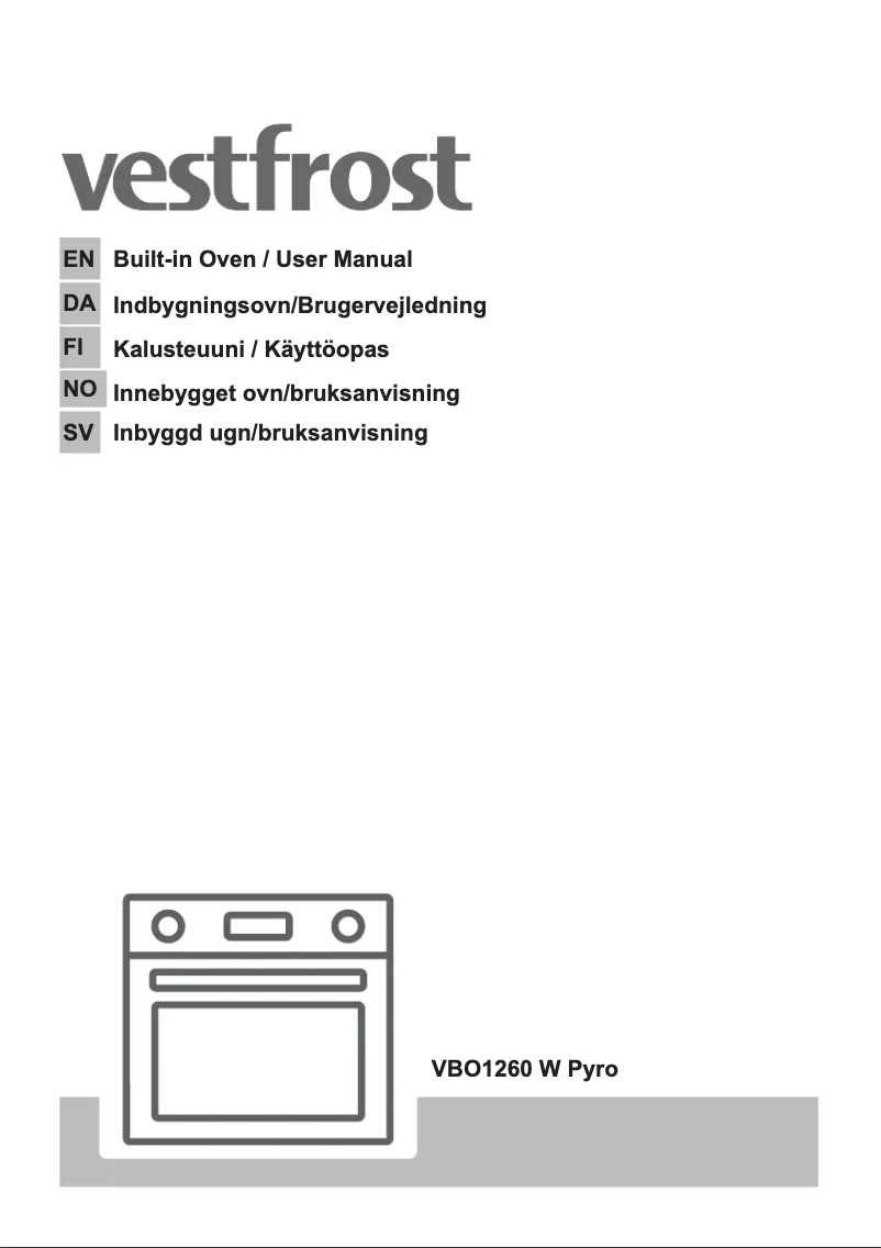 Page 1 de la notice Manuel utilisateur Vestfrost VBO 1260 N PYRO