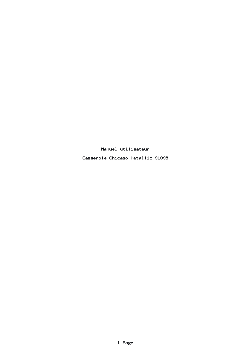 Page 1 de la notice Manuel utilisateur Chicago Metallic 91098
