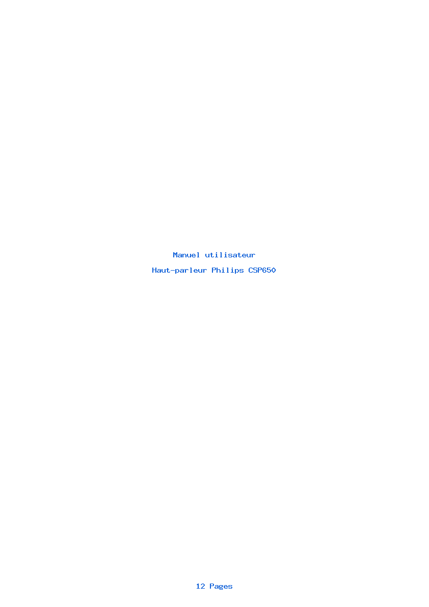 Page 1 de la notice Manuel utilisateur Philips CSP650