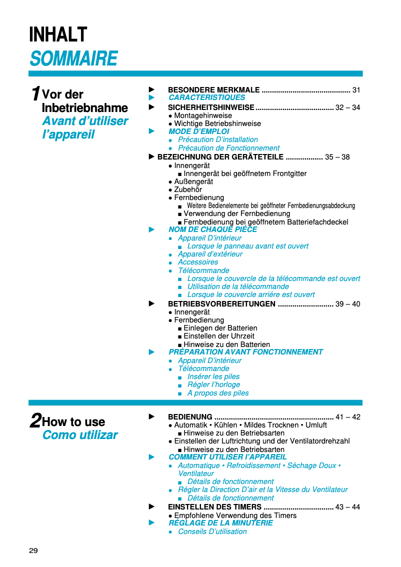 Page 1 of the manual User Manual Panasonic CU-C95KE