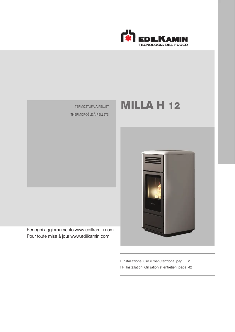 Page 1 de la notice Manuel utilisateur Edilkamin MILLA H 12