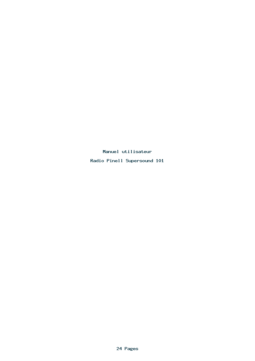 Page 1 de la notice Manuel utilisateur Pinell Supersound 101