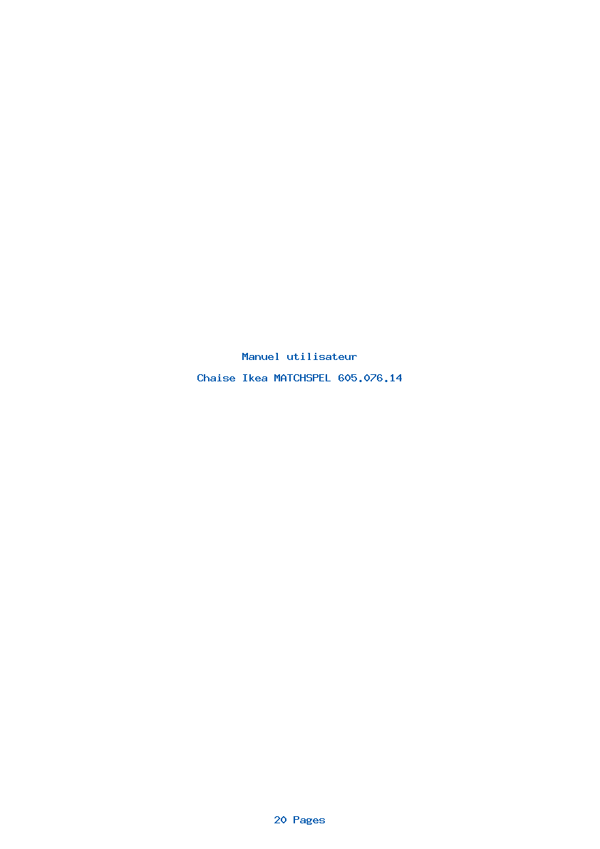 Page 1 de la notice Manuel utilisateur Ikea MATCHSPEL 605.076.14