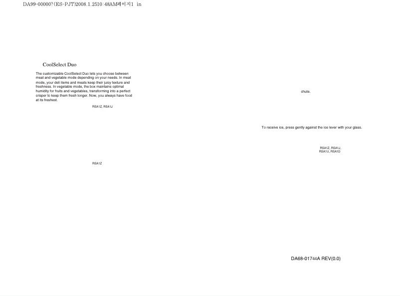 Página 1 del manual Manual de usuario Samsung RS552NRUAWWB