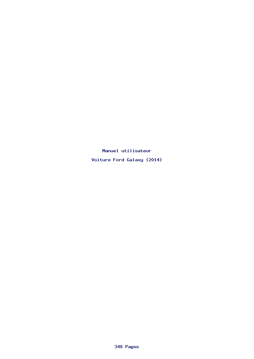 Page 1 de la notice Manuel utilisateur Ford Galaxy (2014)